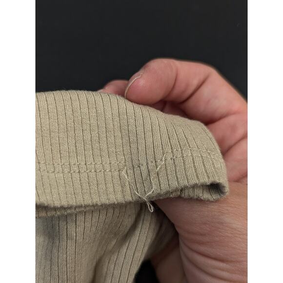 Elodie Light Brown collared ribbed long sleeve polo bodysuit Womens Medium - Picture 6 of 7